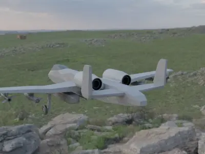 Fairchild Republic A-10 Thunderbolt II Free low-poly 3D model