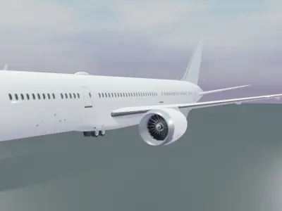 Boeing 787- 9 Dreamliner  Low poly 3D Model Generic livery Low-poly 3D model