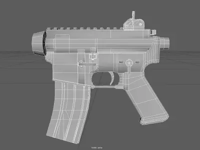 Low Poly M4A1 Rifle Stylized Assault Weapon 3D Model Low-poly 3D model