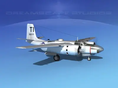Douglas A-26C Invader V02 USAAF 3D model