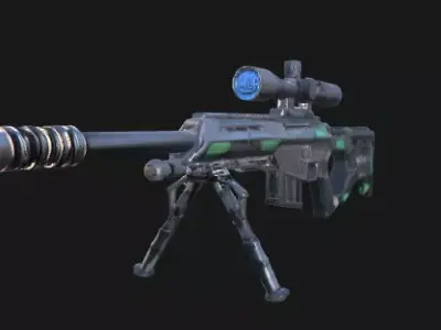 Sci-Fi Sniper Rifle Low-poly 3D model shop