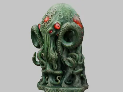 Cthulhu Lovecraftian Idol Figure Horror Fantasy Collectors Low-poly 3D model