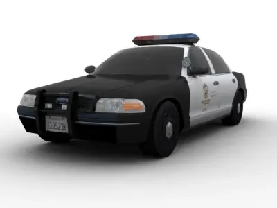 LAPD-POLICE CAR Low-poly 3D model