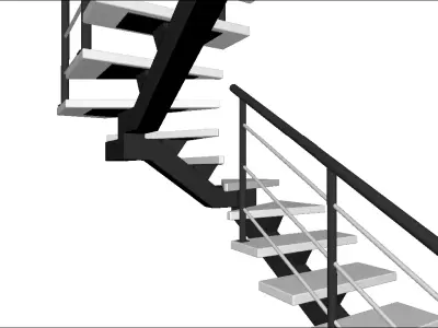 Modern metal stairs  Free 3D model