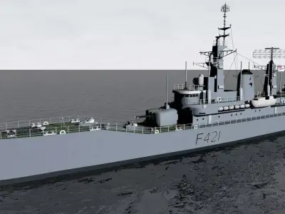 HMNZS Canterbury - F421 - Leander Class Frigate 3D model