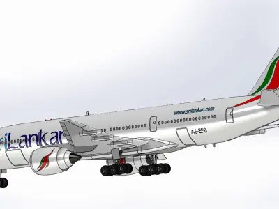 Boeing 777-300ER with Sri Lankan air lines Design Solidworks 3D model