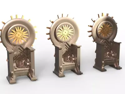 Black Star magicians Throne sun rays 3D model