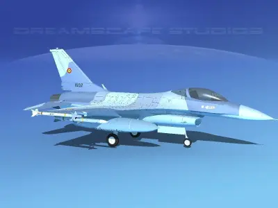 Gen Dyn F-16A Falcon  Romania 3D model