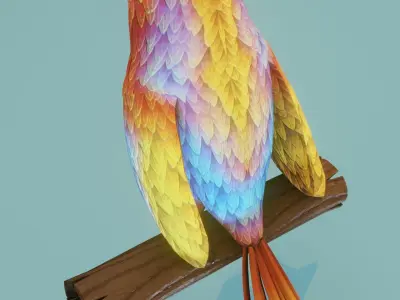 Cartoon Animated Owl and Ara Parrot 3D Model Collection Low-poly 3D model