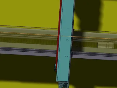 Width adjustable chain assembly line 3D model