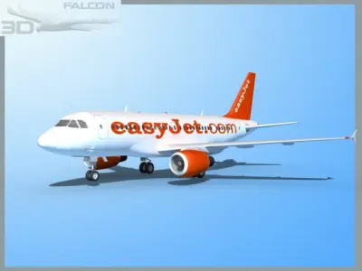 Falcon3D A319 Easyjet 3D model
