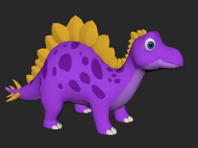 3D Model Stegosaurus Dinosaur  Character Model with Textures Low-poly 3D model