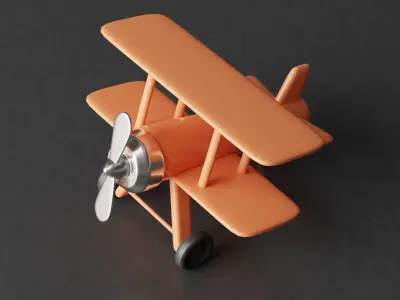 Toy Plane Low-poly 3D model