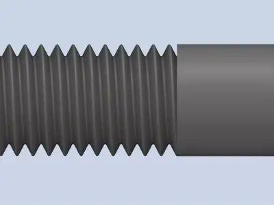 Bolt Partial Thread Hexagonal Head M14x50mm 3D model
