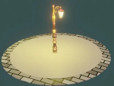 Street Light Low-poly 3D model