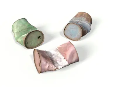 Metal Barrels Low-poly 3D model