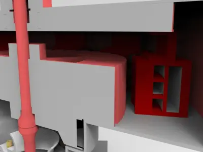 Kaplan type hydro-turbine generator 3D print model