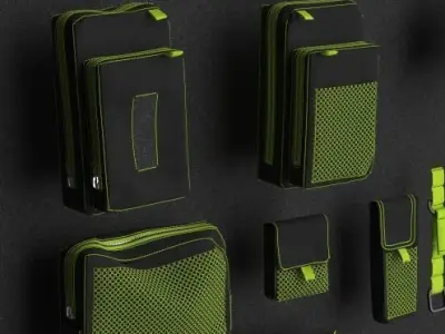 Techwear elements for 3D character model 3D model