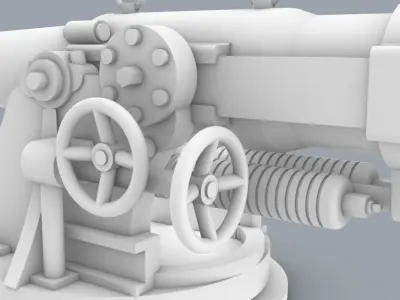 Pattern 1892 152mm Low-poly 3D model