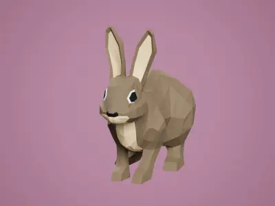 Stylized Rabbit Low-poly 3D model