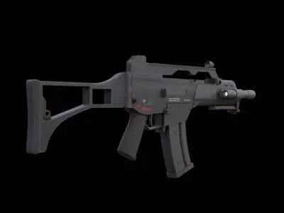 Modern Tactical SMG Game Ready 3D Model Low-poly 3D model
