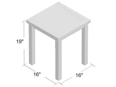Corum Teak Solid Wood Side Table Free 3D model