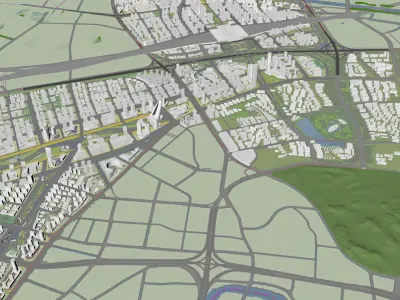 Urban highrise building building ancillary building commercial 3D model