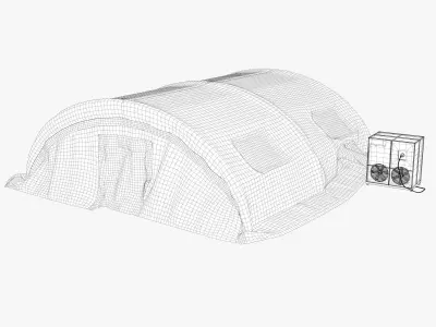 Military tent Low-poly 3D model