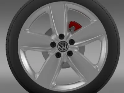VW Polo 2010 wheel 3D model