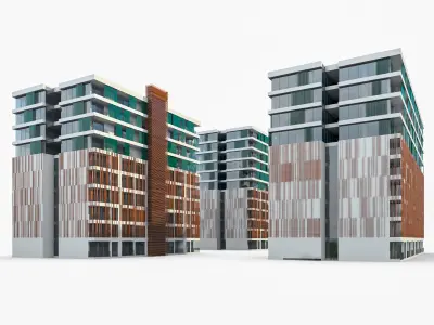 Residential Building Low-poly 3D model