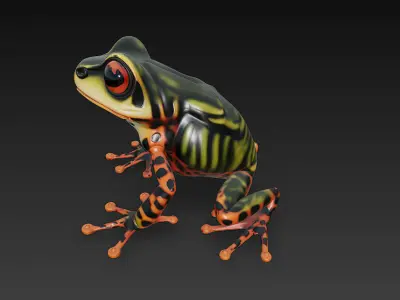Frog Poisonous Realistic 3D Model Basic - Low Poly Realistic Low-poly 3D model
