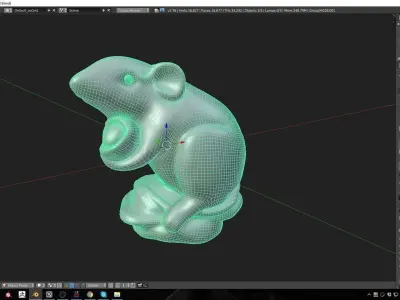 mouse taiwanese wood carving of rat 3D model