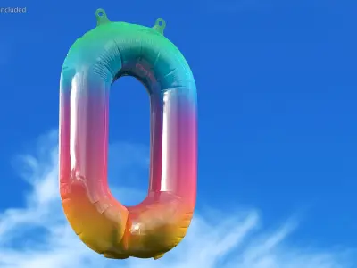 Helium Number Balloons Collection 3D model