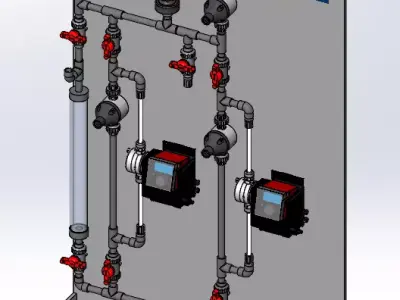 Grundfos DDA Pump Duplex Chemical Dosing System 3D model