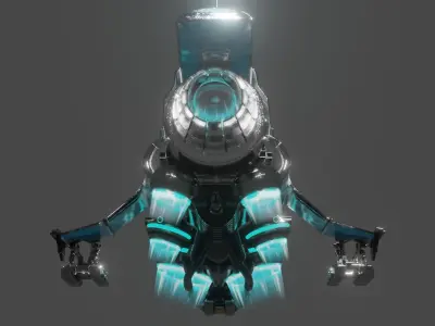 Cyberpunk Speeder Low-poly 3D model