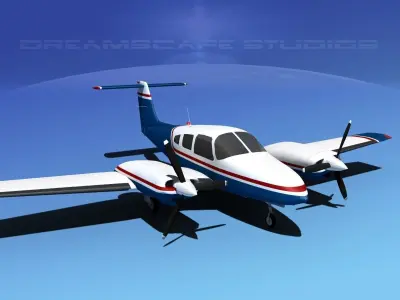 Piper PA-44-180T Turbo Seminole V04 3D model