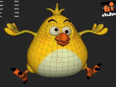 Fat Bird Low-poly 3D model