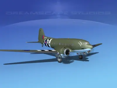 Douglas C-47 Dakota RAF V02 3D model