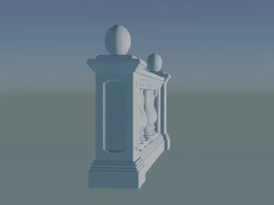 Classic Renaissance Cement Balustrade 3D print model