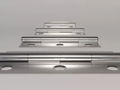 Hinge stainless steel door hinges Low-poly 3D model