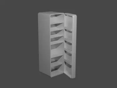 Refrigerator Low-poly 3D Model Game Ready Free low-poly 3D model