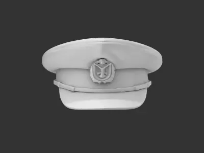 Military cap Low-poly 3D model