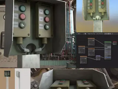 Pump Panel 2 Remastered Low-poly 3D model