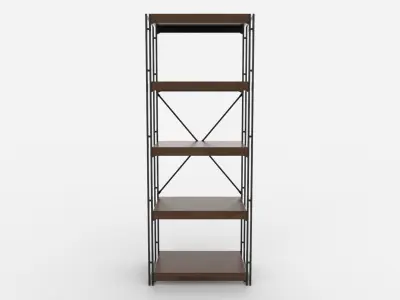 Bookcase Wooden Black and Brown Free 3D model
