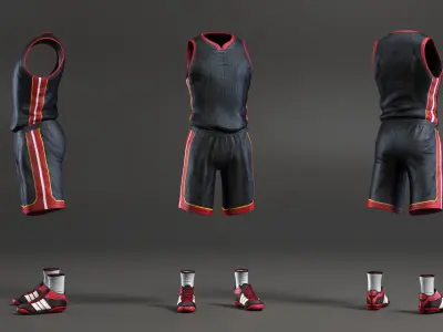 Basketball Uniform Set with Sneakers 3D model