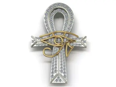 Horus eye ankh cross pendant 3D print model 3D print model