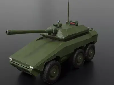 Military Heavy Armor Rover Low-poly 3D model