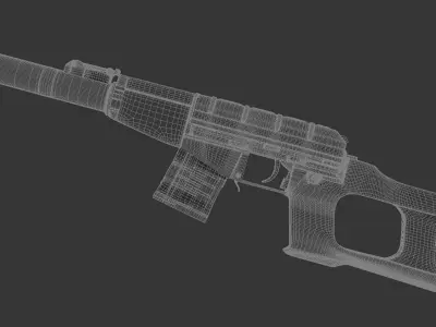 Soviet Special Sniper Rifle VSS AKA Vintorez Low-poly 3D model