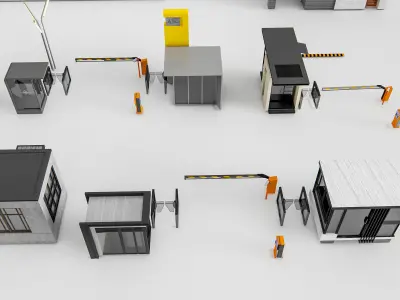 Security guard booth 1 3D model