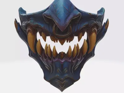 Alien Beast Mask STL 3D Print Model Creature Helmet Cosplay File 3D print model